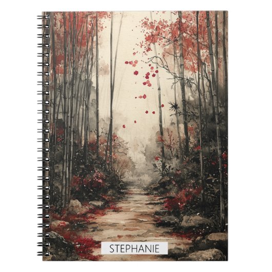 Herfst Bamboepad Inktwassing Notitieboek (Voorkant)