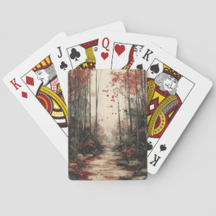 Herfst Bamboepad Inktwassing Pokerkaarten