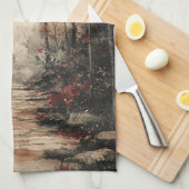 Herfst Bamboepad Inktwassing Theedoek (Quarter Fold)