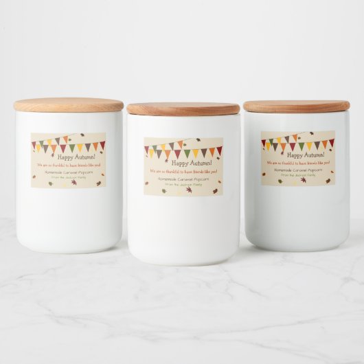 Herfst Banner Treat Label Voedselcontainer Etiket (Flessen)