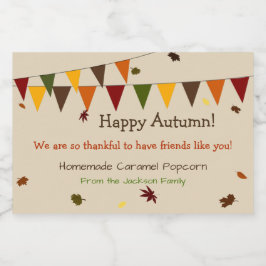 Herfst Banner Treat Label Voedselcontainer Etiket