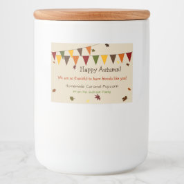 Herfst Banner Treat Label Voedselcontainer Etiket