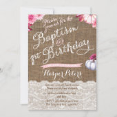 Herfst Baptisme 1e verjaardag viering meisje Kaart (Voorkant)