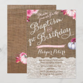 Herfst Baptisme 1e verjaardag viering meisje Kaart (Voorkant / Achterkant)