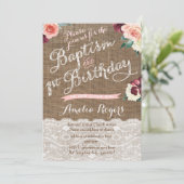 herfst baptisme eerste verjaardag meisjesfeest kaart (Staand voorkant)