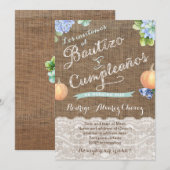 Herfst baptisme op zaterdag in het Spaans / Bautiz Kaart (Voorkant / Achterkant)