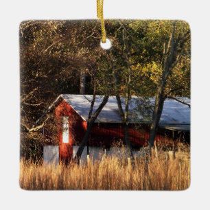 Herfst Barn in Centraal-Maryland Keramisch Ornament