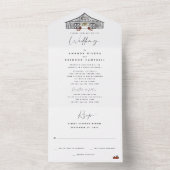 Herfst Barn | Kleine ceremonie | Receptie Bruiloft All In One Uitnodiging (Binnen)