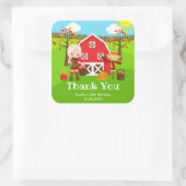 Herfst Barnyard Verjaardag Blond Haar Meisje Dank  Vierkante Sticker (Tas)