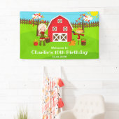 Herfst Barnyard Verjaardag Blond Haar Meisje Welko Spandoek (Insitu)