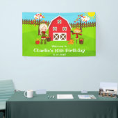 Herfst Barnyard Verjaardag Blond Haar Meisje Welko Spandoek (Beurs)