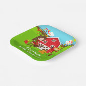 Herfst Barnyard Verjaardag Brown Hair Girl Papieren Bordje (Gebogen)