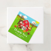 Herfst Barnyard Verjaardag Bruin Haar Meisje Dank  Bedankjes Labels (In situ)