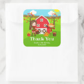 Herfst Barnyard Verjaardag Bruin Haar Meisje Dank  Vierkante Sticker (Tas)