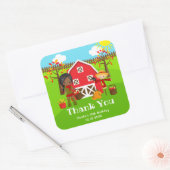 Herfst Barnyard Verjaardag Dark Skin Girl Bedankt Vierkante Sticker (Envelop)