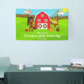 Herfst Barnyard Verjaardag Dark Skin Girl Welkom Spandoek (Beurs)
