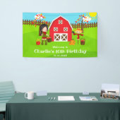Herfst Barnyard Verjaardag Zwart Haar Meisje Welko Spandoek (Beurs)
