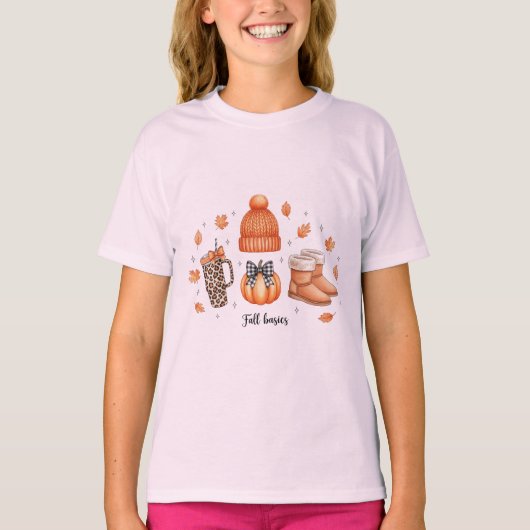 Herfst Basics Gezellige Herfst Esthetische Pompoen T-shirt (Voorkant)