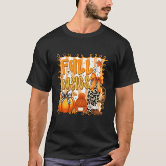 Herfst Basis Coquette Strik Pompoen Gezelligheid H T-shirt