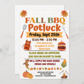 Herfst BBQ Potluck Invitation Kaart (Voorkant / Achterkant)