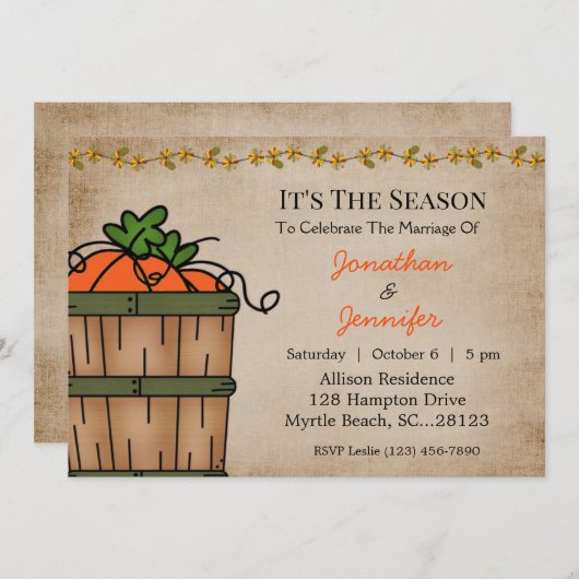 Herfst BBQ Wedding Reception Kaart (Voorkant / Achterkant)