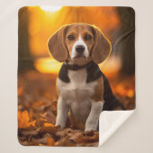 Herfst Beagle Pup Sherpa Deken (Voorkant)