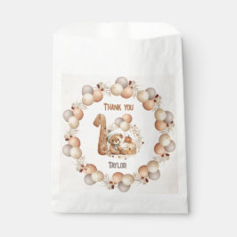 Herfst beary 1st Birthday Favor Tassen Bedankzakje