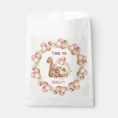 Herfst beary 1st Birthday Meisje Favor Tassen Bedankzakje (Voorkant)