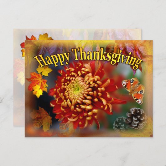 Herfst Beauty ~ Thanksgiving Briefkaart (Voorkant / Achterkant)