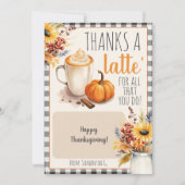 Herfst Bedankt een Latte Coffee Gift Kaart Houder (Voorkant)
