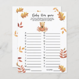 Herfst beer - Baby item spel. Baby shower spel