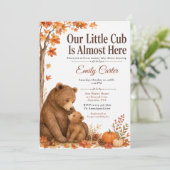 Herfst Beer Baby Shower Kaart (Staand voorkant)