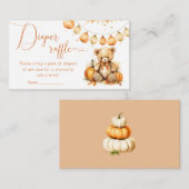 Herfst Beer Baby shower Luier verloting ticket Informatiekaartje (Voorkant / Achterkant)