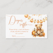 Herfst Beer Baby shower Luier verloting ticket Informatiekaartje (Voorkant)