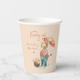 Herfst Beer Baby shower Papierkop, beren koppen Papieren Bekers