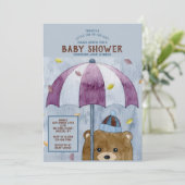 Herfst Beer Baby Shower Uitnodiging (Staand voorkant)