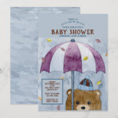Herfst Beer Baby Shower Uitnodiging (Voorkant / Achterkant)