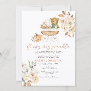 Herfst Beer Baby Strooi Pompoen Baby shower Kaart