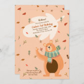 Herfst Beer Birthday Party Kaart (Voorkant / Achterkant)