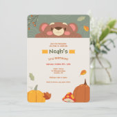 Herfst Beer Birthday Party Kaart (Staand voorkant)