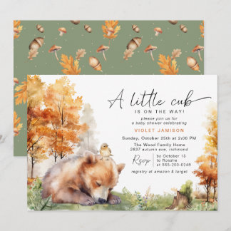Herfst Beer Cub | Baby shower van het bos van de S Kaart