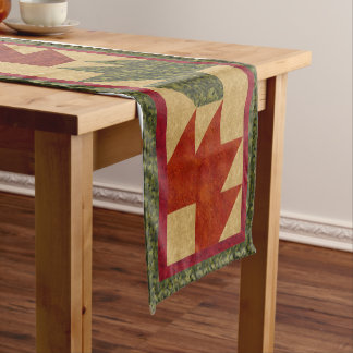 Herfst Beer Klauw Quilt Ontwerp Korte Tafelloper