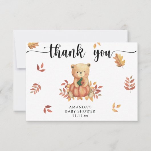 Herfst Beer met pompoen - dank u Bedankkaart (Voorkant)