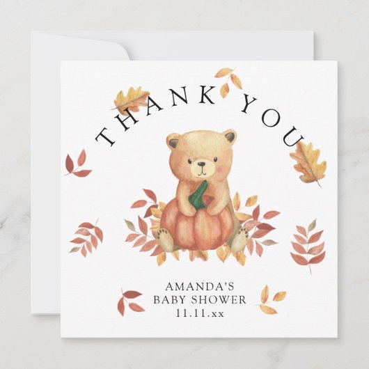 Herfst Beer met pompoen - dank u Bedankkaart (Voorkant)