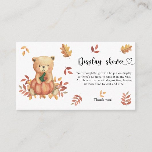 Herfst beer met pompoen - display douchekaart informatiekaartje (Voorkant)