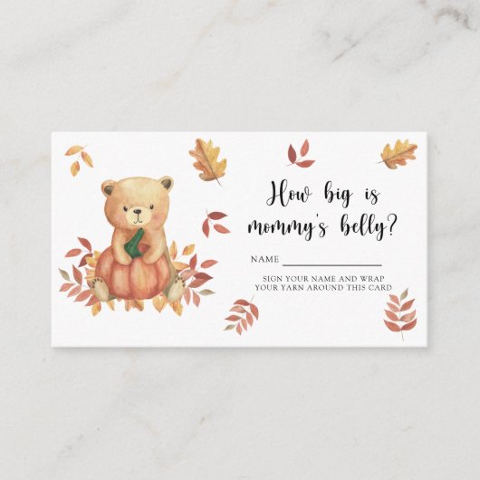 Herfst beer met pompoen - Hoe groot is mama's buik Informatiekaartje (Voorkant)