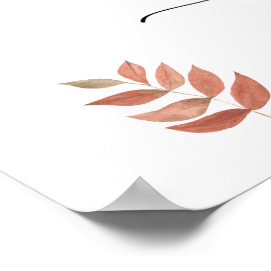 Herfst Beer met pompoen - Welkom baby shower Poster (Hoek)