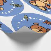 Herfst Beer met vallende bladeren Cadeaupapier