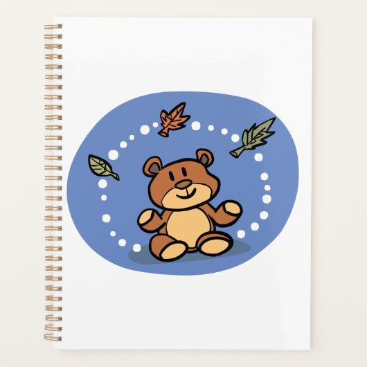 Herfst Beer met vallende bladeren Planner (Voorkant)