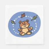 Herfst Beer met vallende bladeren Servet (Voorkant)